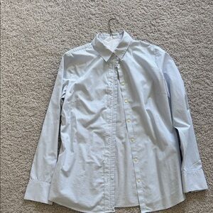 Banana Republic Light Blue Pinstripe Button-Up Blouse